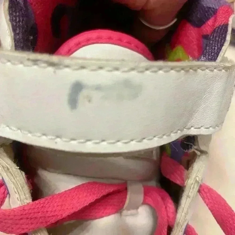 Fila Vulc Mashup Women’s Hi Top Sneakers in pink purple & yellow size 6 1/2”